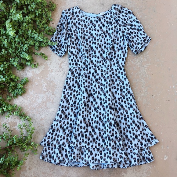 Reiss Dresses & Skirts - Reiss Blue Leopard Animal Spot Mini Dress
